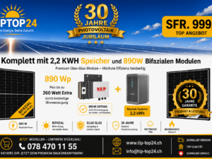 890 W bifazial & 2,2-kWh-Speicher