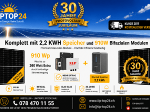 910 WP bifazial & 2,2-kWh-Speicher