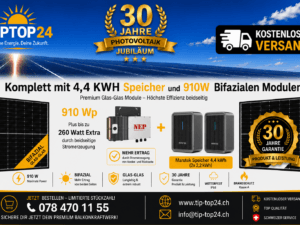 910 Watt bifazial & 4,4-kWh-Speicher