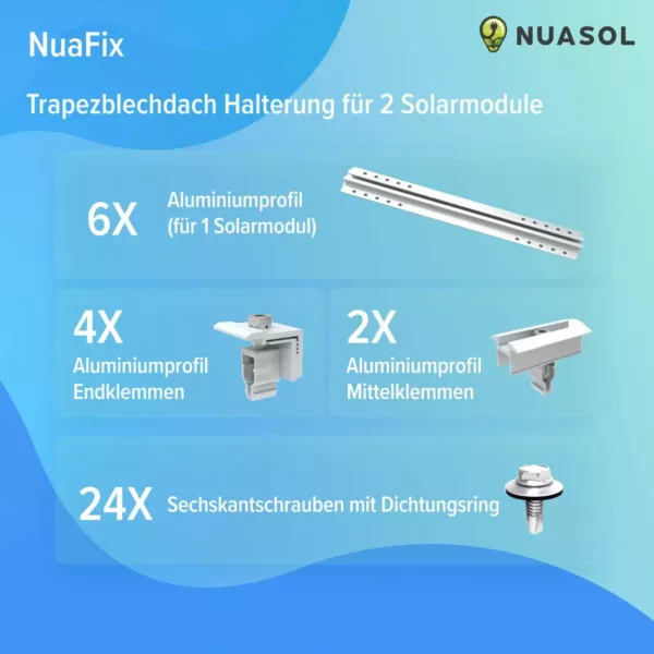 Photovoltaik Solarpanel Halterung Trapezblechdach Befestigung – Bild 3