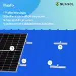 Halterung für 2 Solarpaneele auf einem Trapezdach