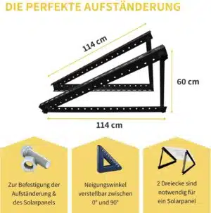 Aufständerung Solarpaneele Schwarz