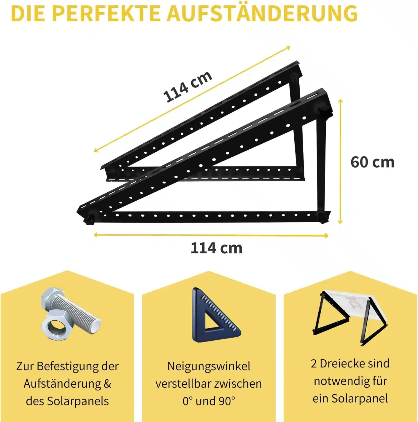 Aufständerung Terrasse Flachdach Silber 2 Aufständerung Solarpaneele Schwarz
