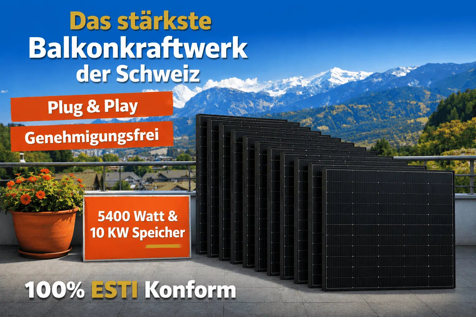 Das leistungsstärkste genehmigungsfreie Plug & Play-Balkonkraftwerk der Schweiz 1 Das leistungsstärkste genehmigungsfreie Plug & Play-Balkonkraftwerk der Schweiz