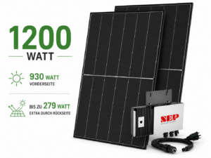 Balkon-Terrassen-Kraftwerke 11 930/600 Watt bifaziale High End Hochleistungsmodule