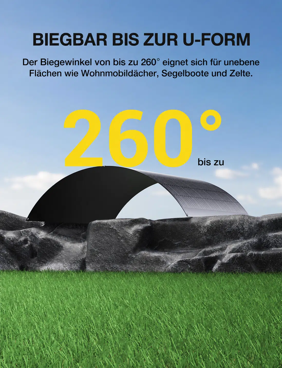 Flexibles Solarpanel 240 Watt 7 Flexible Module bis 260 Grad