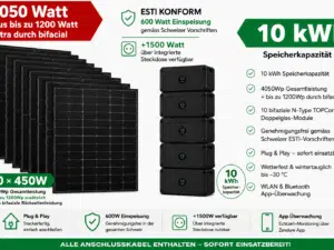 Solarmodule und Batteriespeicher für Energie