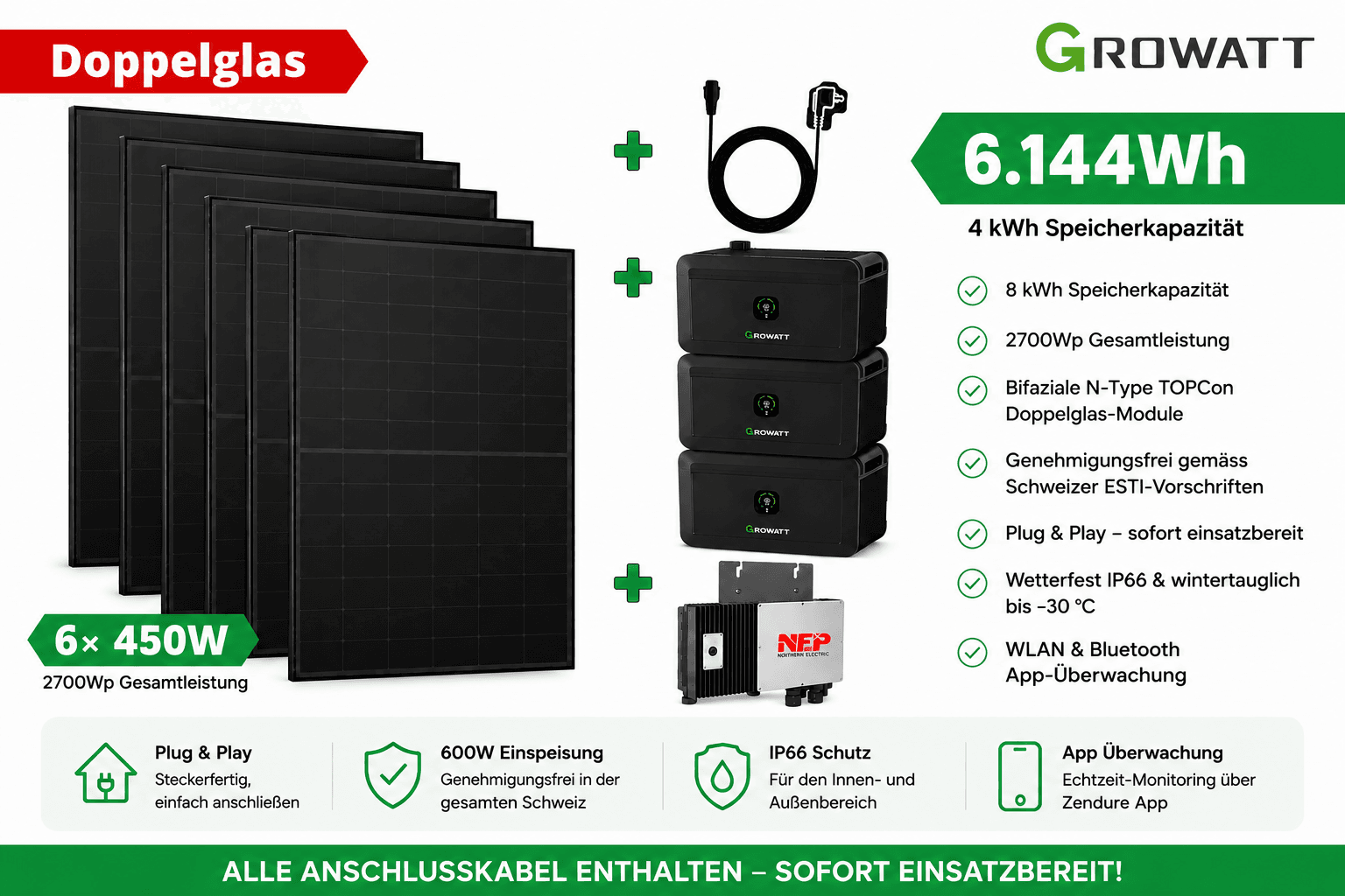 Steckerkraftwerk mit 6 KW Speicher und 6 Solarmodulen 2 6Solarmodule6Wh Speicher