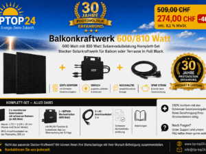 Balkonkraftwerk mit Solarpanelen und Zubehör