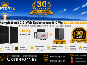 910 WP bifazial & 2,2-kWh-Speicher