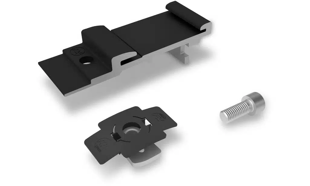 K2 InsertionRail 2.0 CrossConnector-T-Set, schwarz eloxiert 1 K2 InsertionRail 2.0 CrossConnector-T-Set, schwarz eloxiert