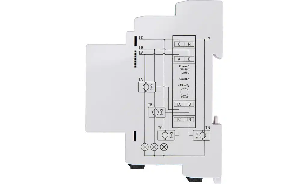 Shelly Pro 3EM Dreiphasen-Energiezähler 2 Shelly Pro 3EM Dreiphasen-Energiezähler – Bild 2