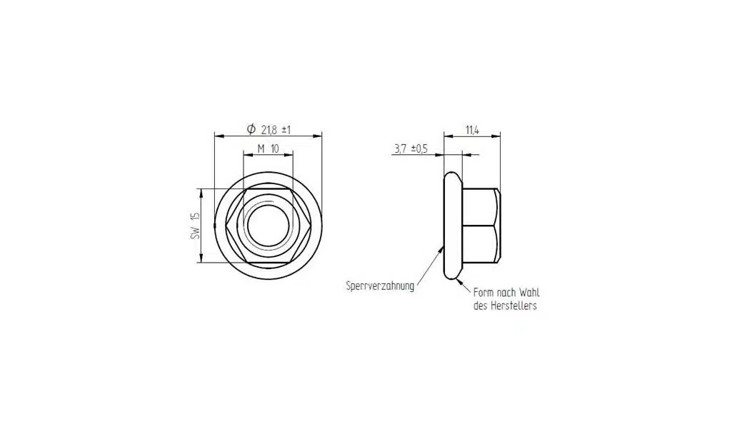 novotegra Sperrzahnmutter M10 SW15 V2A ähnl. DIN 6923 (VPE100) 1 novotegra Sperrzahnmutter M10 SW15 V2A ähnl. DIN 6923 (VPE100)