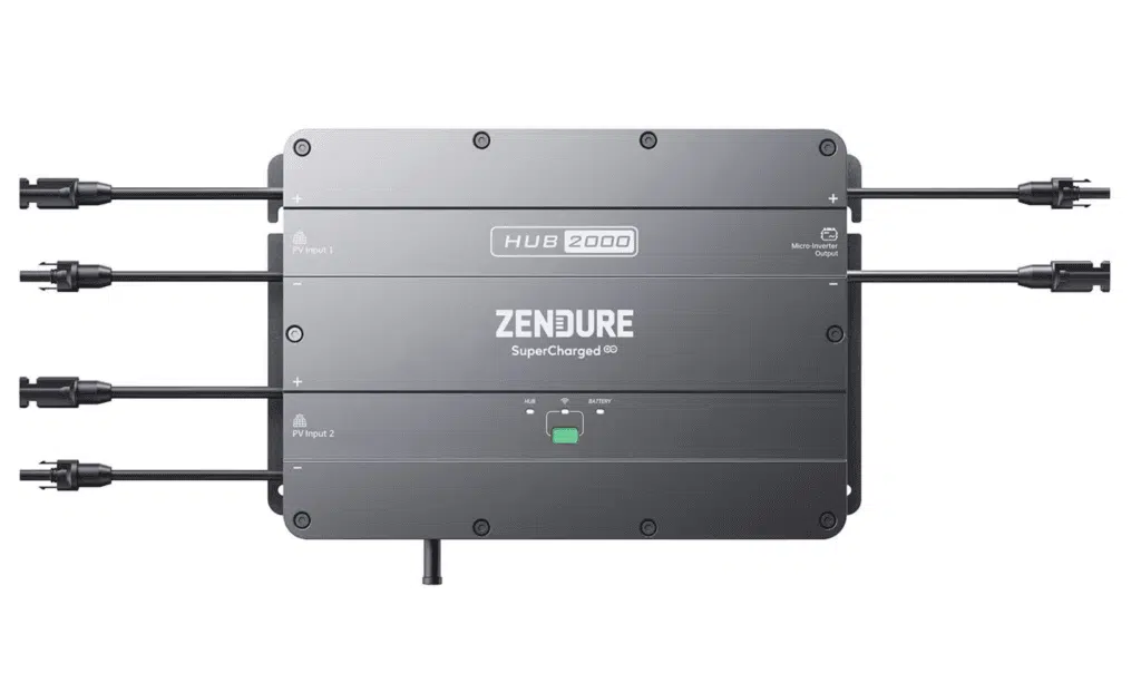 Balkonkraftwerk 910 Watt mit 2 kWh Zendure-Batteriespeicher, notstromfähig 15 Zendure Smart PV Hub 2000