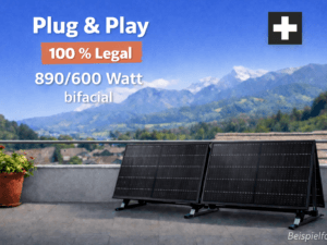 Balkonkraftwerk 890/600 Watt bificial Glas/Glas