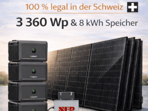 Steckerkraftwerk mit 8 KW Speicher und 8 Solarmodulen mit 3360 Watt