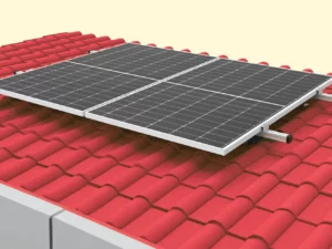 Balkon-Terrassen-Kraftwerke 9 Solaranlage auf rotem Ziegeldach