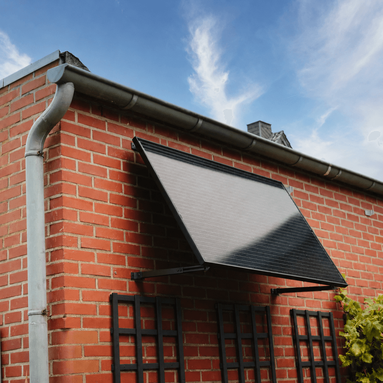 Halterung für 1 Photovoltaik Modul verstellbar Schwarz 2 Halterung Wand Solarmodul Schwarz