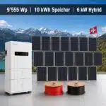 Komplettanlage – 8 kW Hybrid-Wechselrichter, 10 kWh Speicher und 9’555 Wp JA-Solar-Module