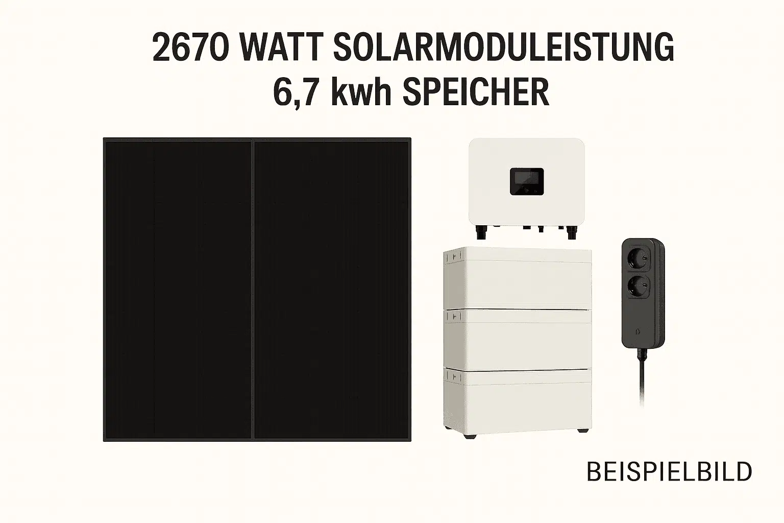 Plug&Play-Balkonkraftwerk auch als Inselanlage 7 kWh Speicher, 2700 WP Solarmodule 1 Plug&Play-Balkonkraftwerk auch als Inselanlage 7 kWh Speicher, 2700 WP Solarmodule
