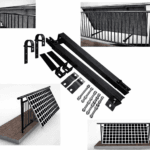 Schwarze Balkonhalterungen und Zubehörteile