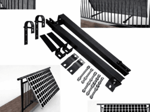 Balkon-Terrassen-Kraftwerke 11 Schwarze Balkonhalterungen und Zubehörteile