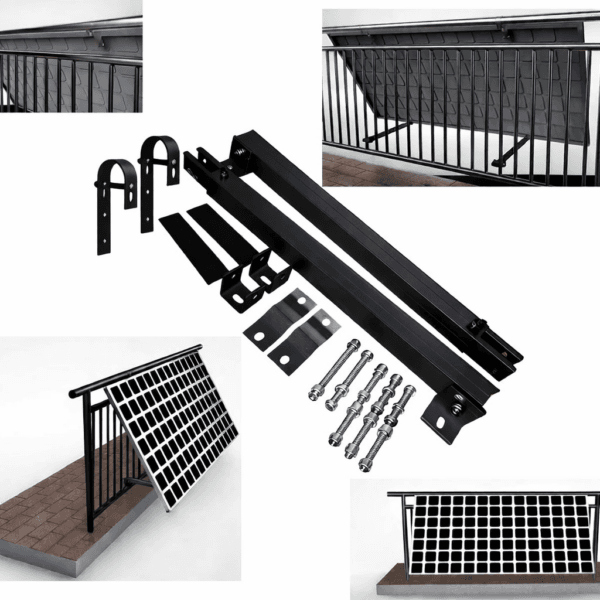 Schwarze Balkonhalterungen und Zubehörteile