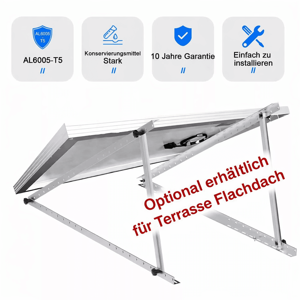 Auftänderung Solarmodul Flachdach Terrasse