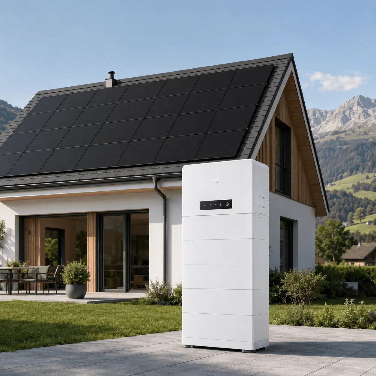GoodWe ESA All-in-One-Komplettanlage – 12 kW Hybrid-Wechselrichter, 10 kWh Speicher und 13’650 Wp JA-Solar-Module 1 GoodWe ESA All-in-One-Komplettanlage – 12 kW Hybrid-Wechselrichter, 10 kWh Speicher und 13’650 Wp JA-Solar-Module