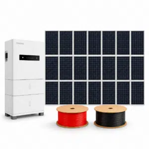 JA Solar Module, GoodWe Speichersystem und Solarkabel – Beispielabbildung zur Selbstmontage