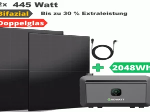 Genehmigungsfrei 2 KW Speicher und Solarmodulen mit 890 Watt