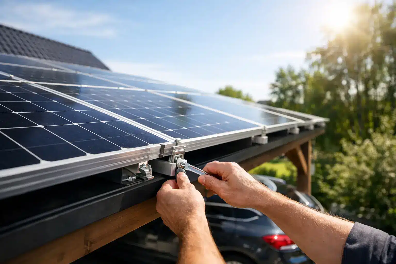 Solarmodule am Carport sicher befestigen 4 Solarmodule am Carport sicher befestigen